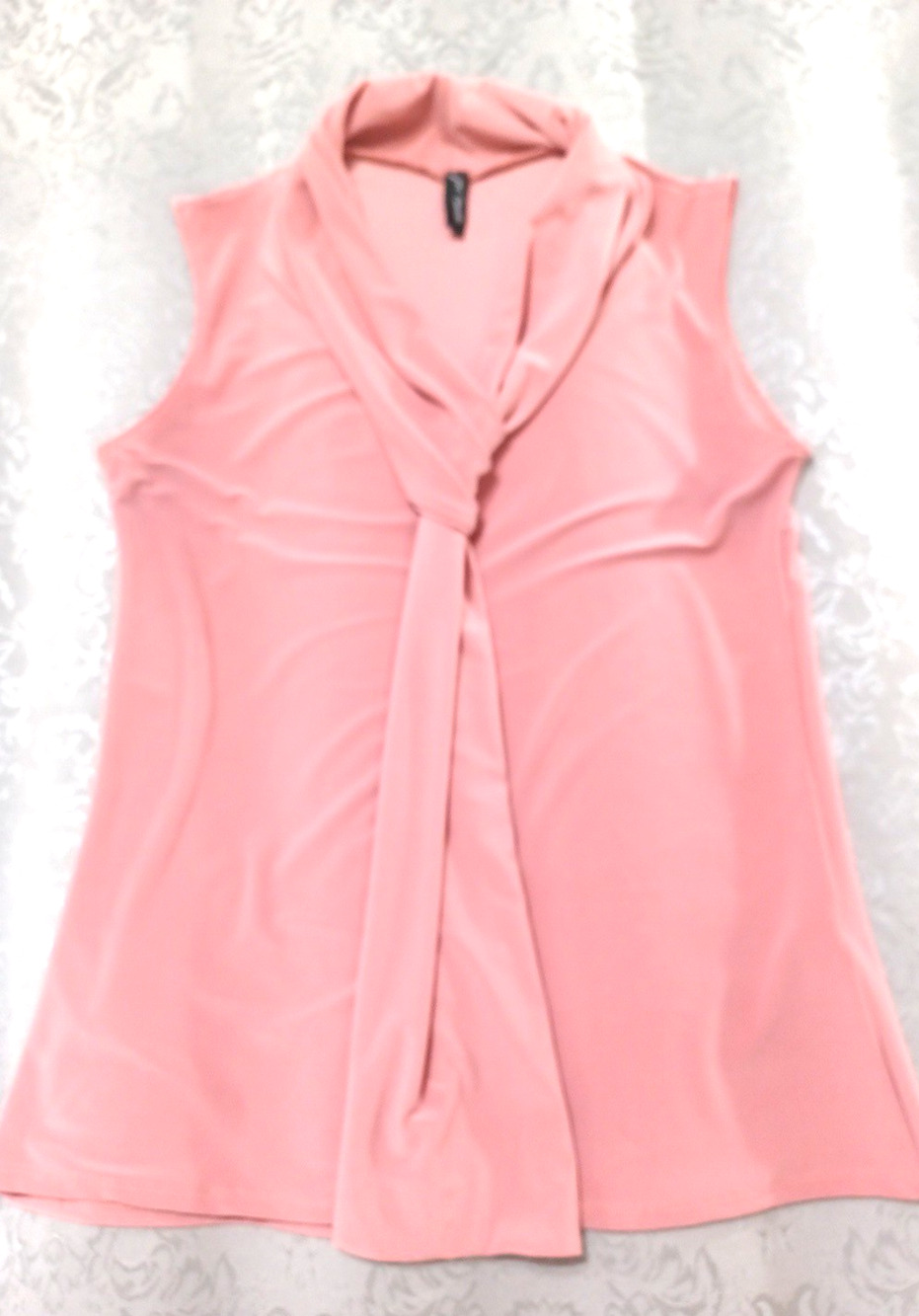JM Fleurette Dusty Rose Pink Tie Sleeveless Top Sz L Stretch *Tag Worn